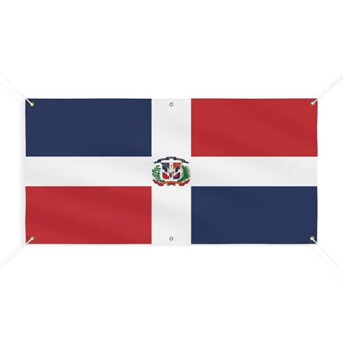 Drapeau République dominicaine de qualité supérieure 100x200cm 6 oeillets