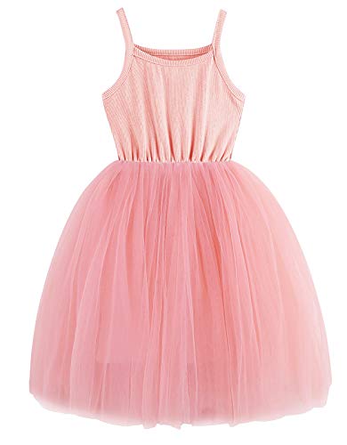 RJXDLT Baby Girls Tutu Dress Infant Tulle Dress Toddler Sleeveless Summer Dress 580 Soft Pink 100