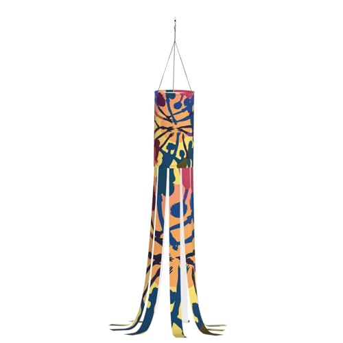 TTYDOKLA Calze a vento autunnali con stampa di gioco di ginnastica, da appendere all'aperto, calze a vento del Ringraziamento, manica a vento fantasma, per decorazioni esterne