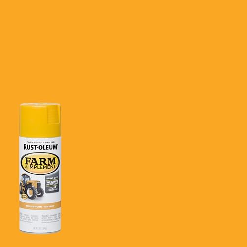 Image of Rust-Oleum 280145-6PK Farm & Implement Spray Paint, 12 oz, Gloss Transport Yellow, (Pack of 6)