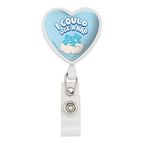 Care Bears Bedtime Bear I Could Use a Nap Heart Lanyard Retractable Reel Badge ID Card Holder
