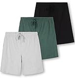 3 Pack: Men's Cotton Pajama Shorts Jersey Knit Sleep Bottoms Sleepwear PJ Pijama Para Hombres Drawstring Waistband Pockets Modal Soft Button Fly Essentials Lounge House Wear Comfy PJ -Set 3,XL