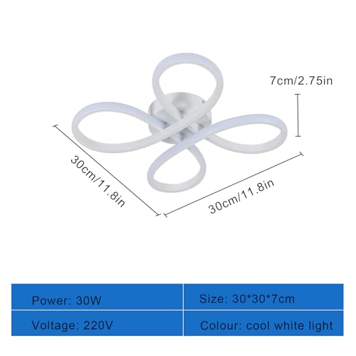 Comely LED Ceiling Light, 30W 3500LM Modern Light Fittings Ceilings, Creative Flower Shaped LED Ceiling Lamp for Bedroom Corridor Dining Room, Cool White Light 6500K