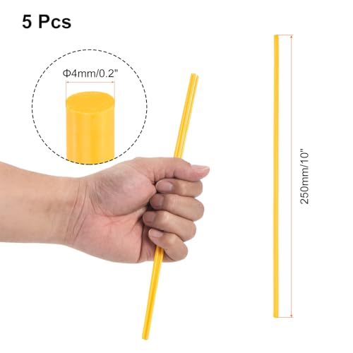 Image of uxcell 5 Pcs Yellow Plastic Rods 4 x 250mm ABS Styrene Round Stick Round Solid Bar DIY Model for DIY Toys Building Making Architectural Model Making