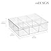 mDesign Plastic 6 Compartment Dresser Drawer Divided Organizer Bin for Scarves, Socks, Bras, Hair Ties, Belts, Underwear - Closet Shelf Storage Organization, Lumiere Collection, Clear