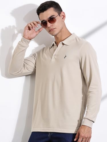 Image of Thomas Scott Men's | Solid | Full Sleeve | Regular Fit | Cotton Blend | Polo Collar | Casual Tshirt