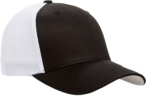 Image of Flexfit Unisex Mesh Fitted 2-Tone Trucker Hat, One Size