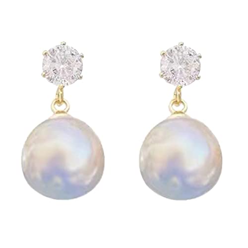 WIPPWER Pendientes, Los Pendientes Pila Pendientes de perlas Mujer Lujo de gama alta Diseño Temperamento Pendientes Pendientes Luz Marfil Perla Colgante Retro Pendientes de boda