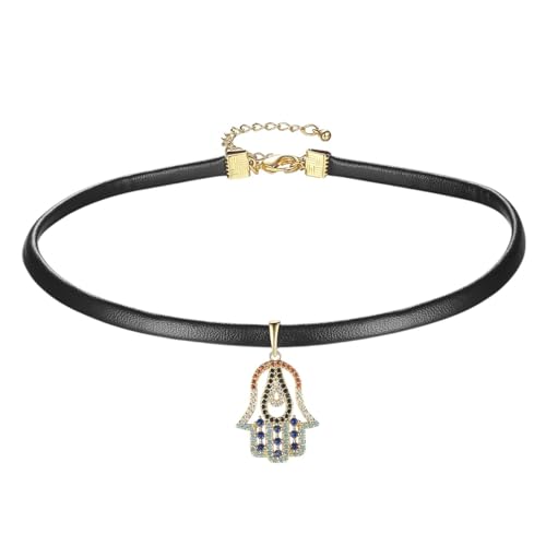Collier de tour de cou en cuir noir sexy accessoires bijoux punk
