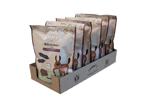 Sammy's Salsicce | Bufalo d'acqua | Snack succulento per cani con tanta carne fresca | Senza cereali | Proteina animale singola | Senza zuccheri aggiunti | 6 x 240 g