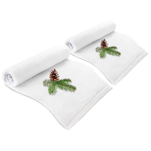 com-four® 2X Tapete de neve para decoração de Natal, neve artificial para decoração e artesanato, pelúcia de neve como neve decorativa (branco mate - 540 cm)