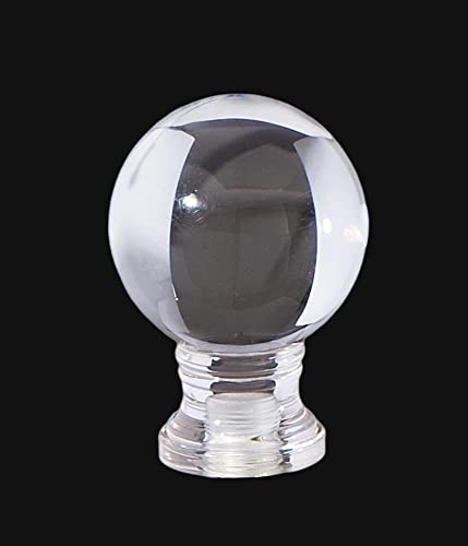 Image of B&P Lamp Clear Acrylic Ball Finial, 1-3 /4 Inch Height, 1-1 /4 Inch Diameter