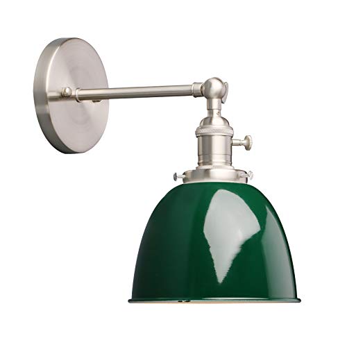 Phansthy innen Modernes Deckenhalbkreis mini mit Metall-Schirm Wandbeleuchtung Wandleuchten Vintage Industrie Loft-Wandlampen Antik Deko Design Wandbeleuchtung Küchenwandleuchte (Dunkelgrün) Cover