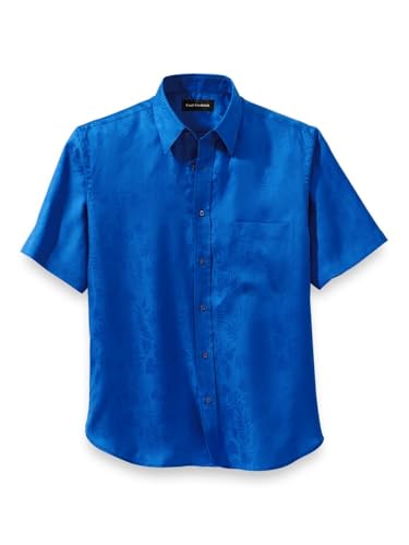 Paul Fredrick Men's Classic Fit Lyocell Solid Jacquard Casual Shirt