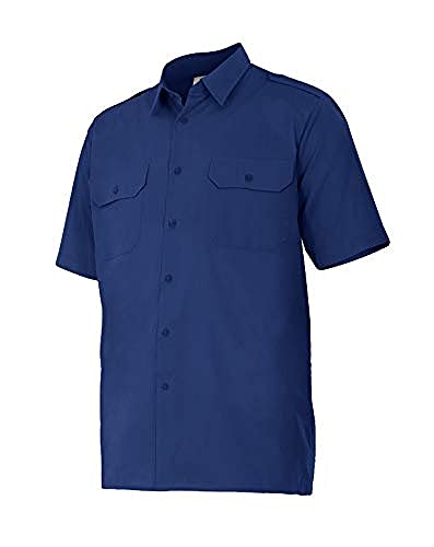 Velilla 532; Camisa manga corta con galoneras; color Azul Marino; Talla 3XL