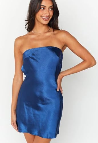 Off Shoulder Satin Homecoming Dresses for Teens Strapless Mermaid Mini Cocktail Party Dresses4