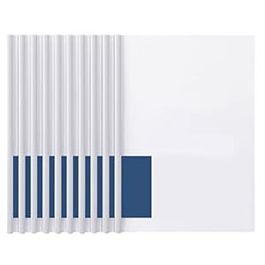 Dossier Coulissante Plastique, Couvertures Rapport Claires, A4 Reliure Présentation Dossier avec Barre Coulissante pour Organisateur Fichiers Bureau.Contient Jusqu'à 10 Feuilles,10pcs (Blanc)