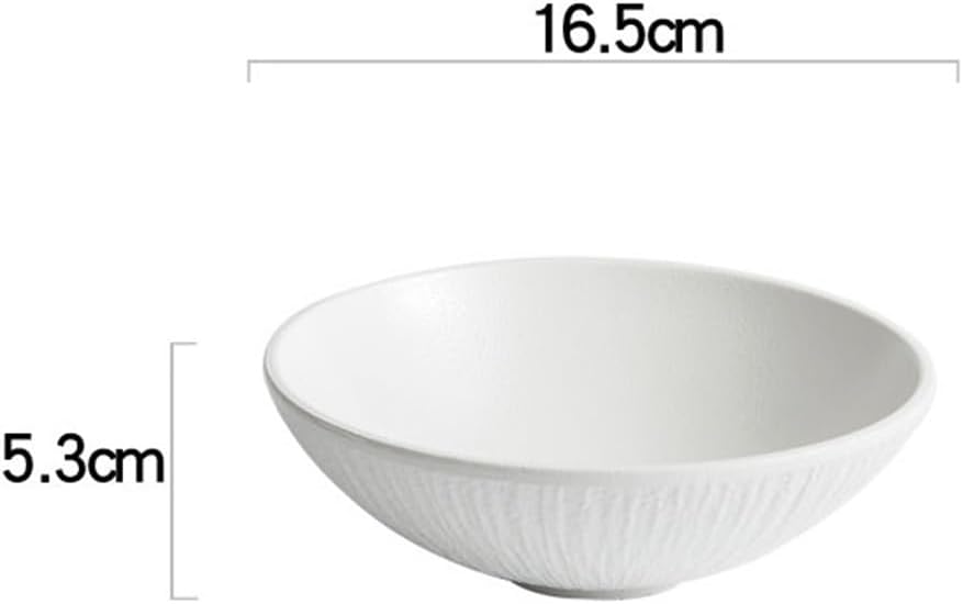 Soup Bowl Home Ceramic Solid Color Plate Noodle Doobie Salad
