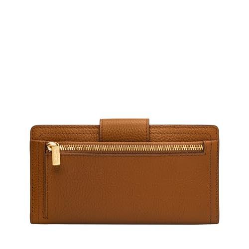 Image of Fossil Women's Logan Leather Wallet RFID Blocking Tab Clutch