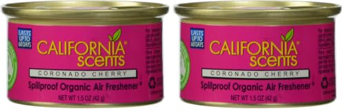 Image of California Scents Spillproof Organic Air Fresheners, Coronado Cherry, 1.5 Ounce Cannister (Pack of 2)