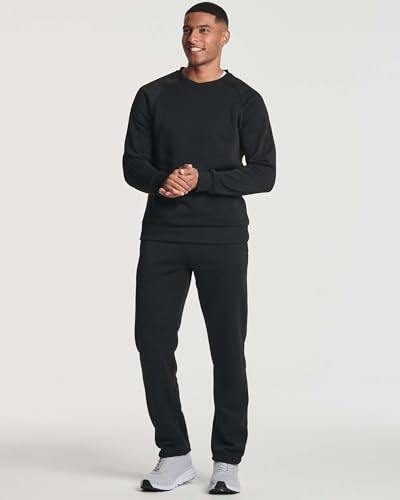 Real Essentials 3 Pack: Men's Tech Fleece Athletic Casual Open Bottom Sweatpants with Pockets (Available in Big & Tall)