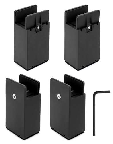 QWORK® Lot de 4 rehausseurs de Meubles, 10 cm de Haut, pour Pieds de Meubles carrés ou Droits jusqu'à 38 mm de Large