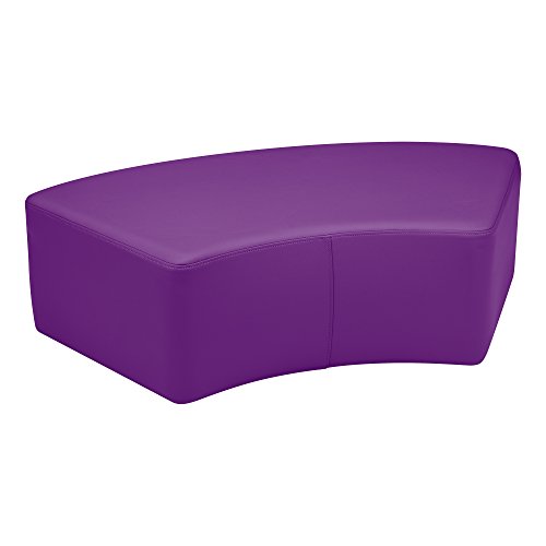 Image of Sprogs 12 inch H Structured S-Curve Stool -Flexible Modular Collaborative Soft Seating for Office, Home, Lounge and School Classrooms with Durable Frame & Set of 2 inch Legs Add-on - Purple