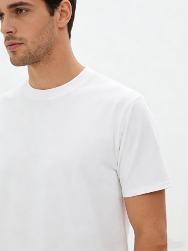 Image of Little Beauty 5 Pack Men's T-Shirts Crew Neck Short Sleeve Cotton Tee Casual Summer Tops