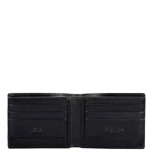 Image of Da Milano RFID Protected Wallet for Men - Black | Genuine Leather Bifold with 2 Compartments, 6 Card Slots & 4 Slip Pockets | Slim Leather Wallet