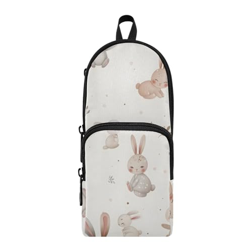 Lovely Baby Rabbit Pencil Case Big Capacity Pen Bag with Compartment Students Schoolbag Shape Stationery Organizer Pencil Pouch Marker Case for School Office Work - Image 3