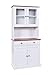 Produktbild Inter Link  Vitrinenschrank  Buffet-Schrank  Esszimmerschrank  Geschirrschrank - Laudhausstil  Massivholz FSC  4 Türen  2 Schubladen  Westerland - 5.2, Weiss / Sepia