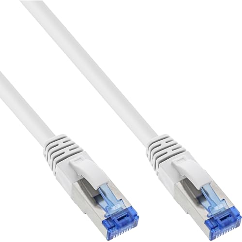 InLine 76814W Patchkabel, S/FTP (PiMf), Cat.6A, 500MHz, halogenfrei, Kupfer, weiß, 1,5m