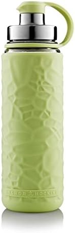 Anchor Hocking Life Durable Glass Water Bottle with Silicone Sleeve- 19.5 ounces, BPA-Free, Wide Mouth, Leak Proof Design