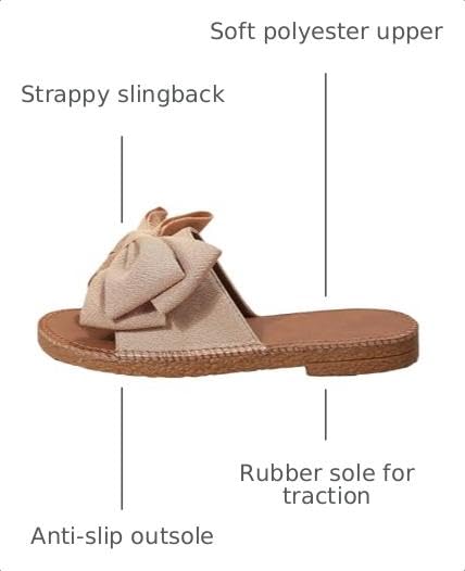 Image of GORGLITTER Women's Bow Flat Sandals Open Toe Slip On Slide Slipper Shoes