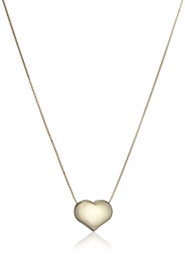 Amazon Collection 14k Yellow Gold Italian Box Heart Chain Necklace, 16