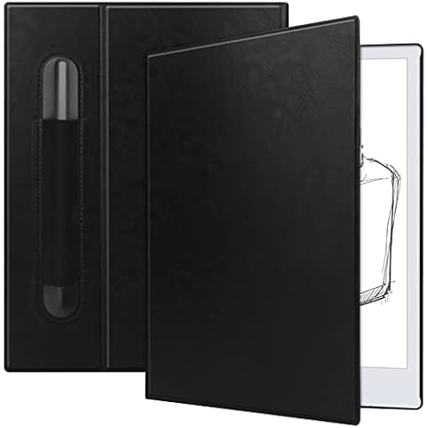 KuRoKo Slim Lightweight Book Folios Leather Case Cover for Remarkable 2 (Black) Cover