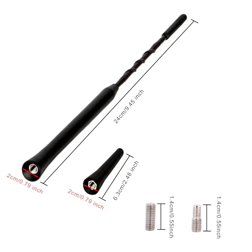 Autoradio Antenne,Autoantenne Kurz Universal 23.5cm + 6.5cm Autoantenne Dachantenne für Optimalen AM/FM-Empfang mit M4, M5, M6 Superkompatibilität