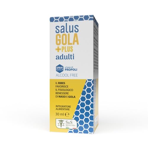 Salus Gola Plus Adulti 30ml-Propoli-Rosa canina-Echinacea-Ribes -Menta-Pino mugo-Eucalipto aggisce sul mal di gola dando sollievo.Emolliente e lenitiva.