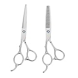 Healeved 2個左利き専用ヘアカットシザー 不錆鋼製 平刃 セニング 美容師向け 耐久性あり 操作簡単 初心者 プロ対応