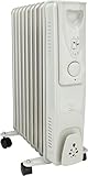 VOLTMAN - 2000 W Mobiler Ölheizkörper - Regelbarer Thermostat - 3 Bis 5 Heizstufen - Integrierte Rollen - Geräuschlos - Ideal für Wohnzimmer - Weißer