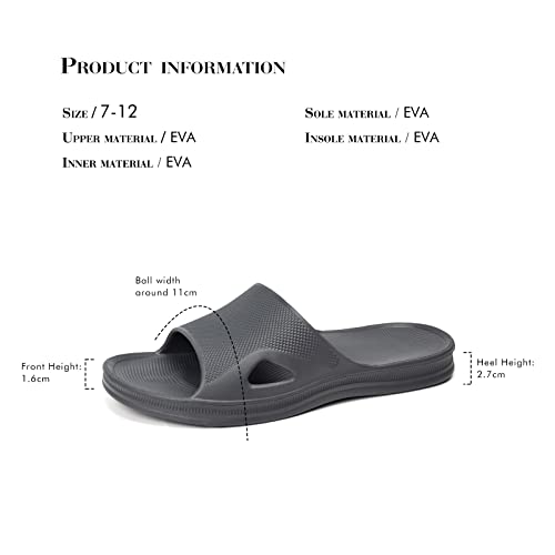 Image of FUNKYMONKEY Men's Shower Slides - Non Slip Quick Drying Sandals for Men - Lightweight Pool Beach Bathroom Slippers Indoor Outdoor