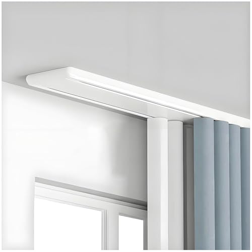 Riel de cortina de techo de aluminio resistente, sistema silencioso de doble cortina de 3,2 m para sala de estar y dormitorio, divisor de habitación versátil, duradero y fácil de instalar