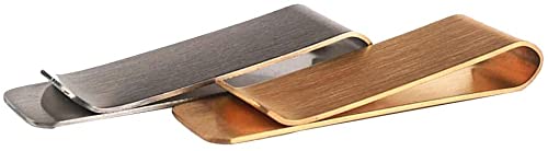 Generic Money Clip Wallet Clamp Stainless Steel Portable Brass Bookmark Clip Money Note Clip Credit Card Holder Outdoor Tool 2 pcs Creative3