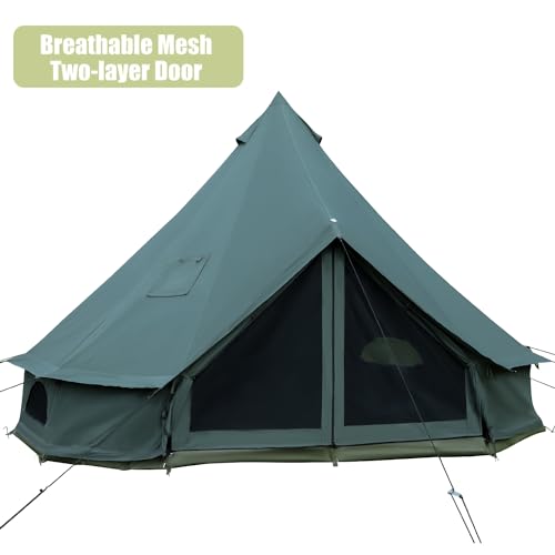 Carpa campamento lujo algodón para 10 personas 6M verde miniatura 5
