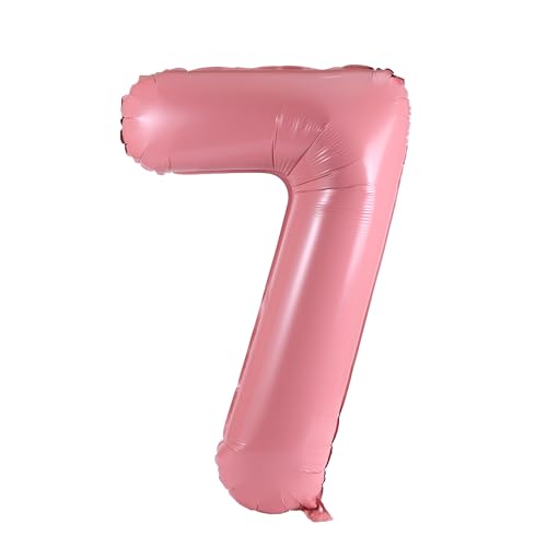 Image of YPSelected 32 Inch Large Foil Helium Number Balloon Birthday Wedding Party 0-9 (Baby Pink, 7)