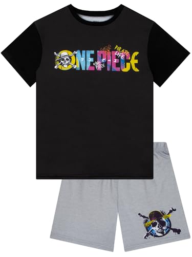One Piece Boys Pyjamas Short Sleeve Pjs For Boys Kids Pjs For Summer Black 7-8 Years