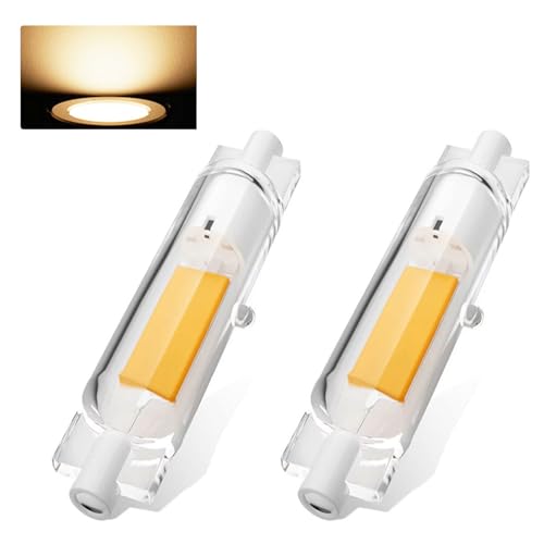 ZJZG R7S LED 78mm Regulables, Bombilla R7S LED 78mm 20W COB Equivalente 200w Lámpara Halógena, Blanco Cálido 3000K, 2000LM, iluminación de haz de 360 ​​°, Bajo Consumo, 2 Pack