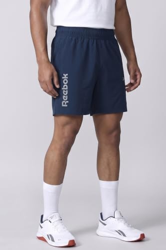 Image of Reebok Men's Polyester Running Shorts - Quick Dry Lightweight Sports Shorts for Men | Gym Shorts for Men | Training Fitness Running Shorts - Secure Drawcord Waistband