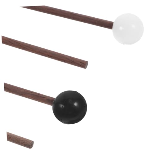 2 pares de baquetas para tambor acero cabeza de goma miniatura 6