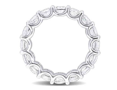 5.12 Carat (ctw) Lab-Created White Sapphire Eternity Wedding Anniversary Band Ring in Sterling Silver4